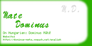 mate dominus business card