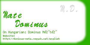 mate dominus business card